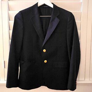 Brooks Brothers Boys Youth Blazer - Size 14 - Classic Tailored Fit, Navy Blue